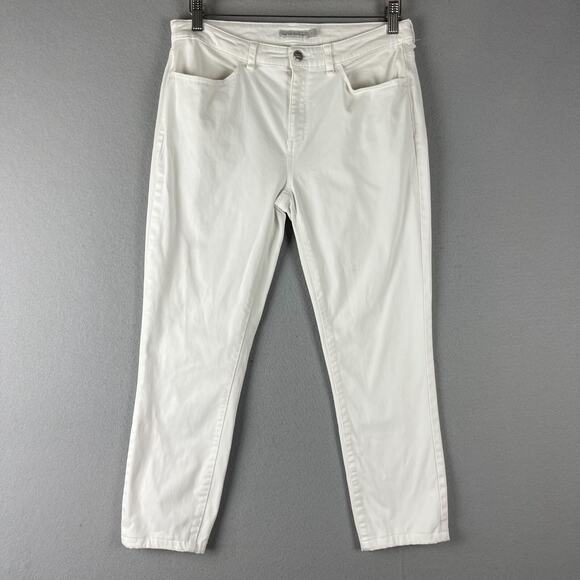 Peter Millar Cropped Pants Jeans Womens 8 White Stretch Modal Blend Soft Golf - Picture 1 of 14
